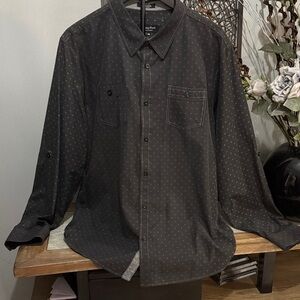 Buckle Platinum Eighty Eight  Dark Gray Patterned Button-Down Shirt XXL